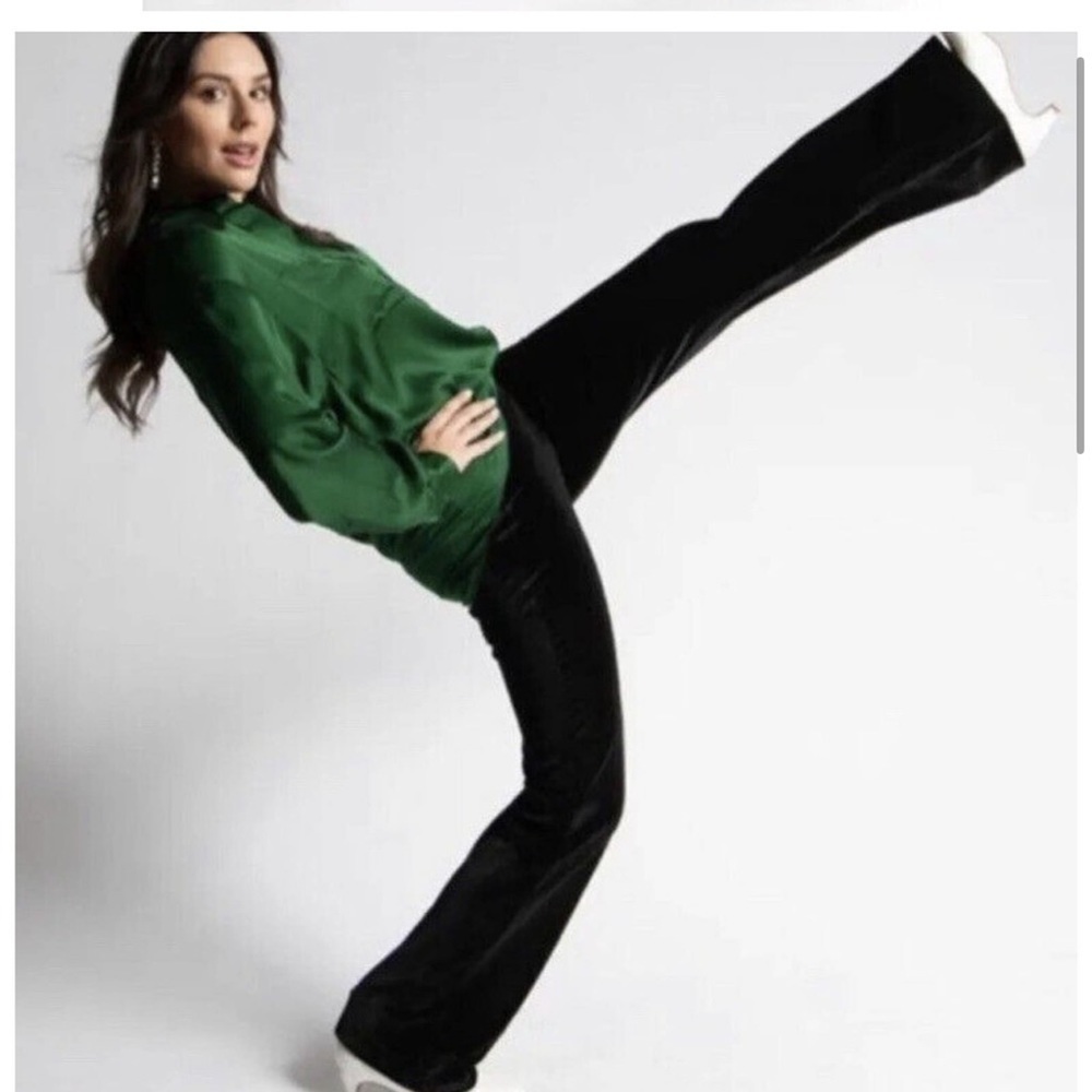 99. Betabrand Black Velvet Dress Pant Yoga Pants Straight Leg